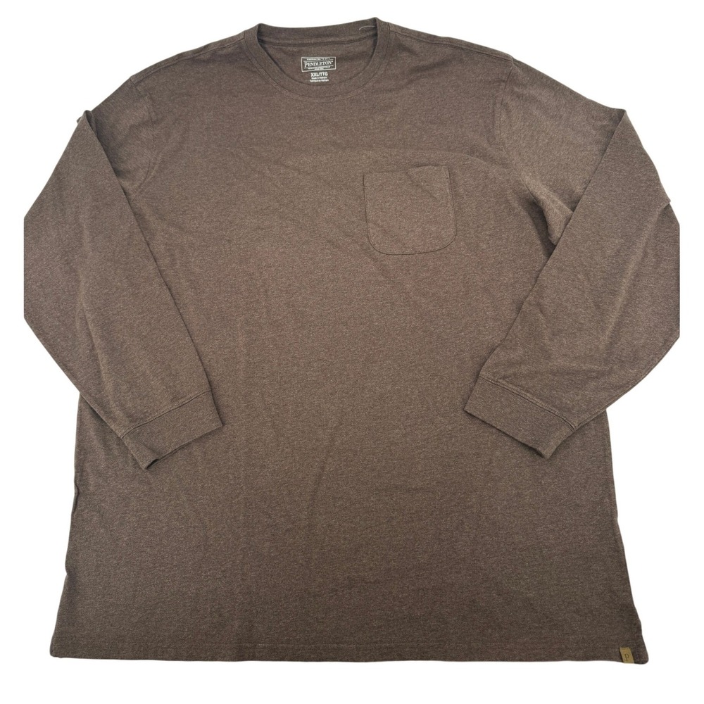 Pendleton Long Sleeve Pocket T-Shirt Mens XXL‎ Brown Pocket Crewneck Heritage
